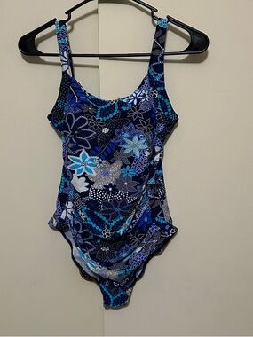 Blue Floral One-Piece Swimsuit